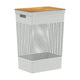 Cesto de Roupas Ou 49L com Tampa de Bambu Linha Grid
