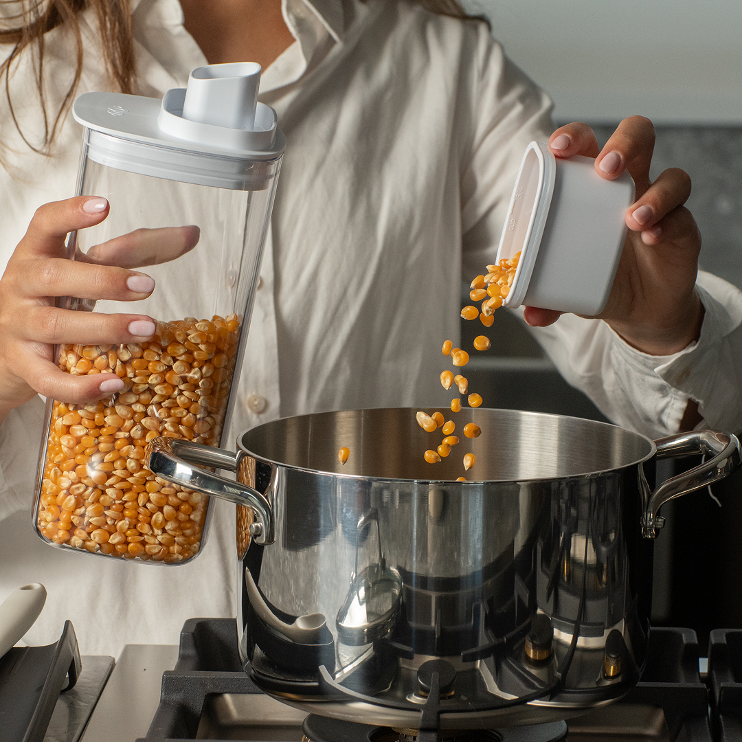 Pote Hermético Para Mantimentos com Medidor Ou Quadrado 1,5L Linha Drop