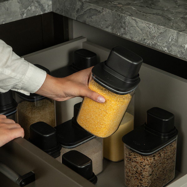 Pote Hermético Para Mantimentos com Medidor Ou Quadrado 1L Linha Drop