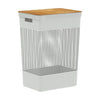 Cesto de Roupas Ou 49L com Tampa de Bambu Linha Grid