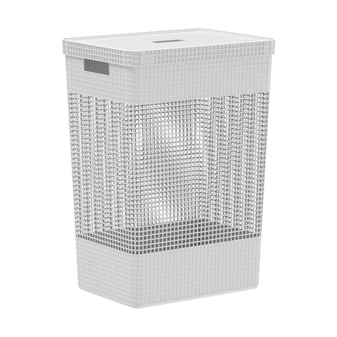 Cesto de Roupas Ou 49L com Tampa Linha Grid