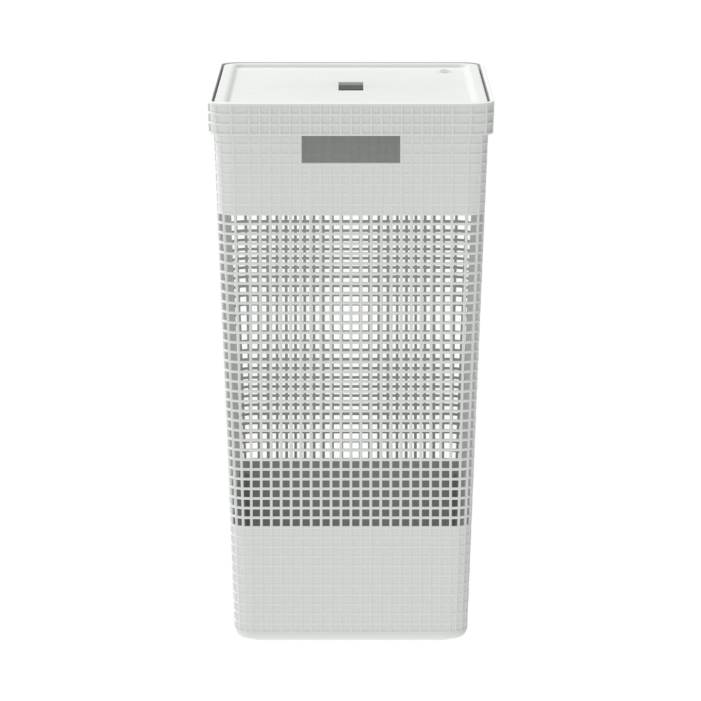 Cesto de roupas branco com tampa Linha Grid da OU 