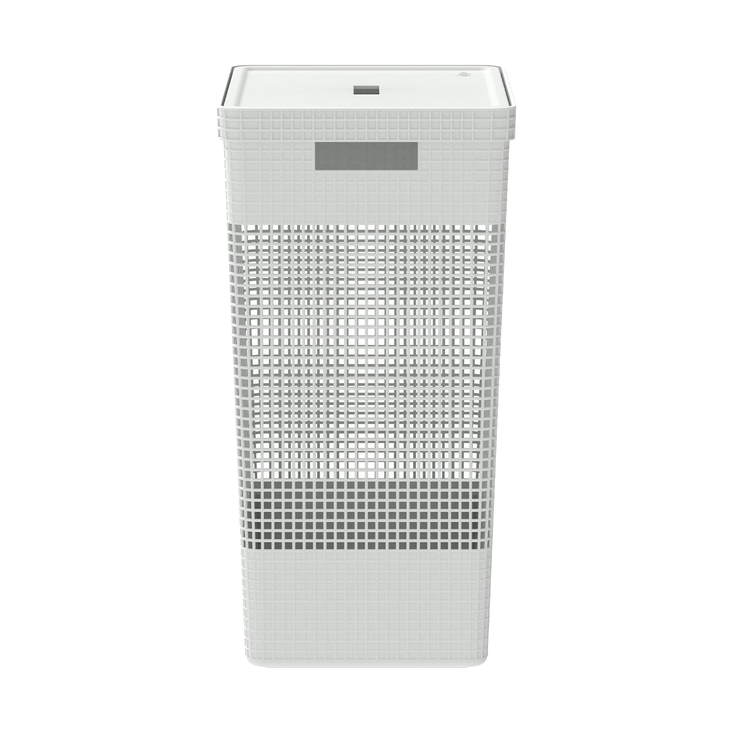 Cesto de roupas branco com tampa Linha Grid da OU 