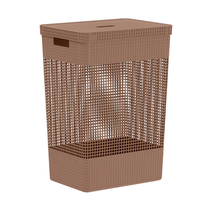 Cesto de roupas Ou 49L com tampa Linha Grid - Ou