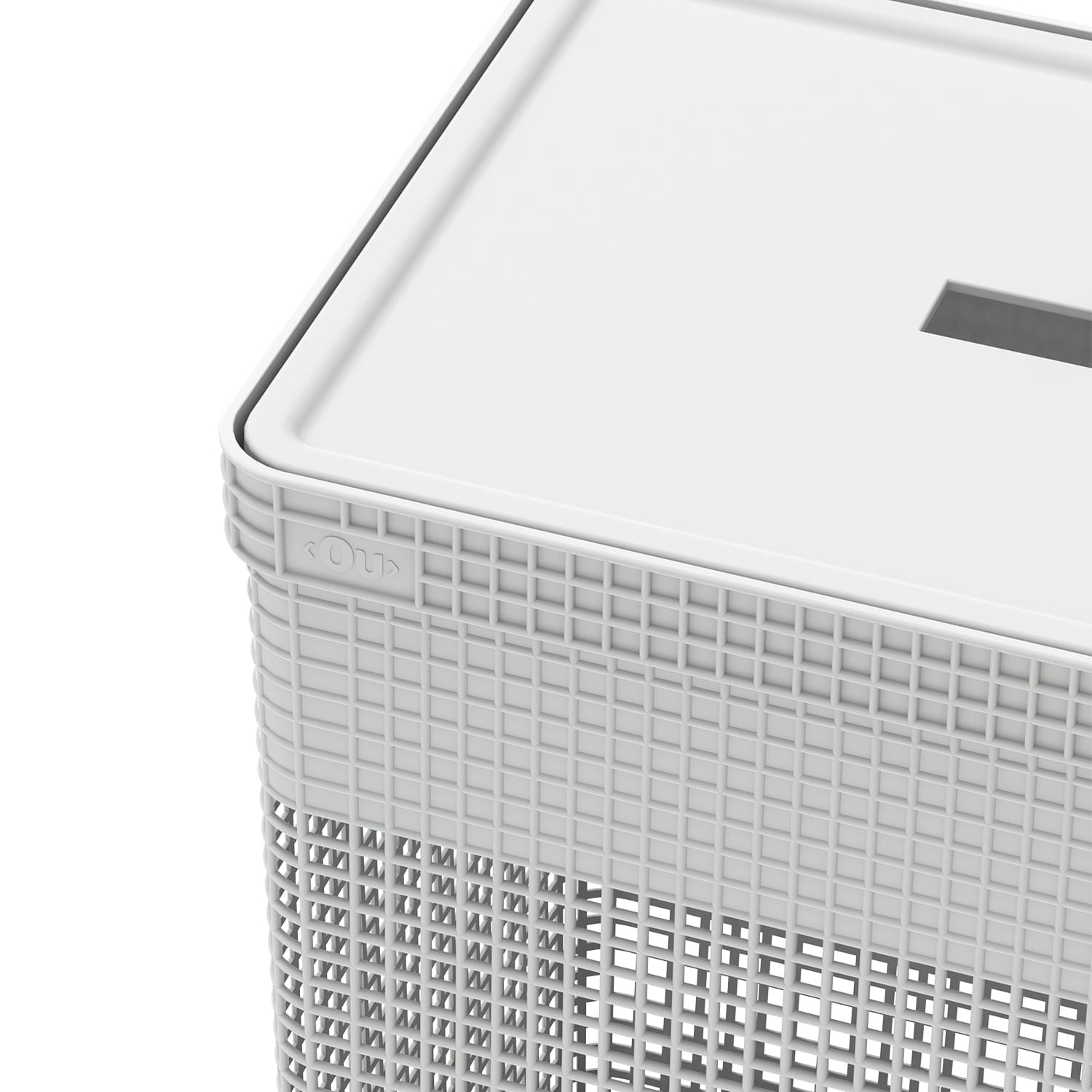 Cesto de roupas Ou branco com tampa Linha Grid 