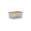 Cesto Organizador Ou 8L com Tampa de Bambu Linha Grid