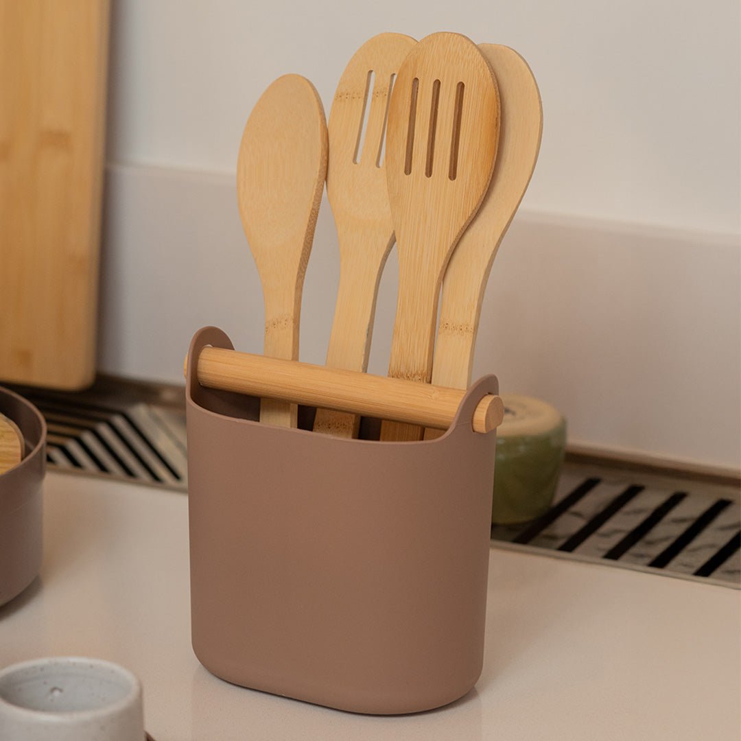 Porta Utensílios com Alça de Bambu Ou Linha Lume - Ou