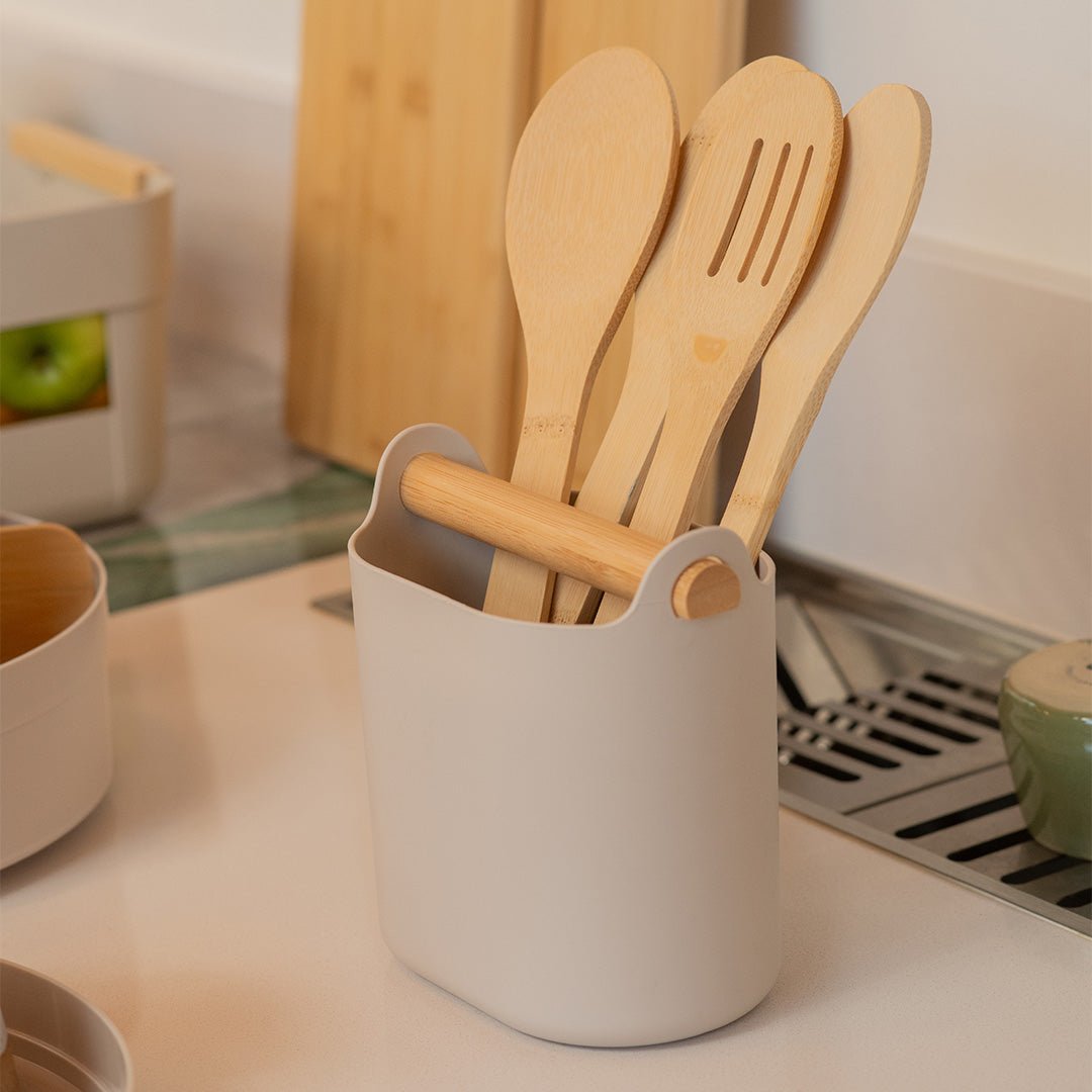 Porta Utensílios com Alça de Bambu Ou Linha Lume - Ou