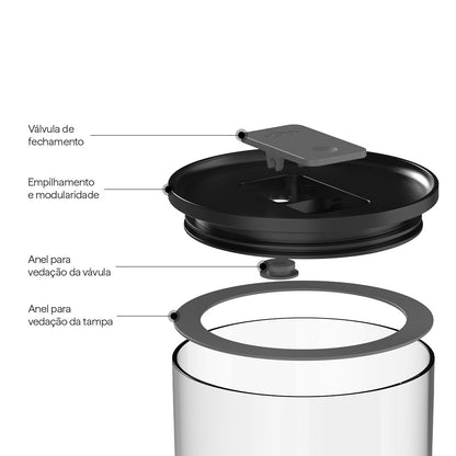 Pote Hermético Ou Redondo 450ml Linha Duo Lock - Ou
