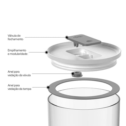 Pote Hermético Ou Redondo 450ml Linha Duo Lock - Ou